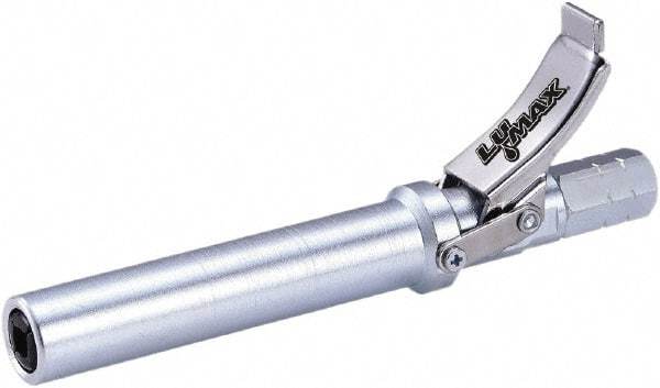 lumax - 15,000 Operating psi, 1/8 Thread, Steel Fixed Grease Gun Coupler - NPT (F) Thread, 22,000 psi Burst Pressure, Silver - A1 Tooling