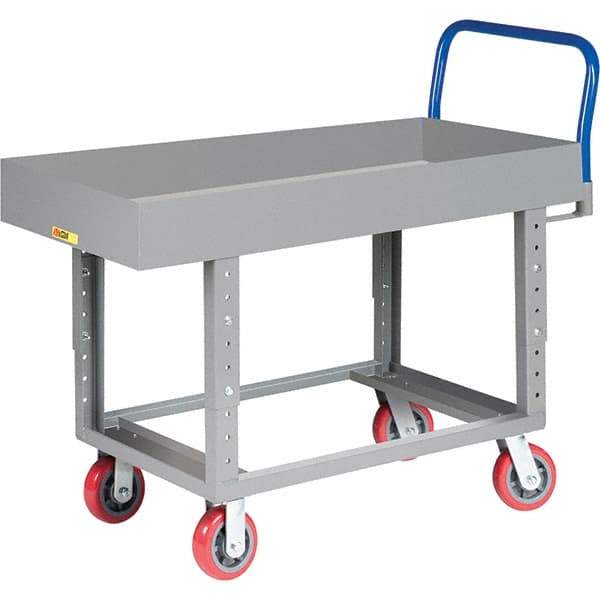 Little Giant - 2,000 Lb Capacity Steel Platform Truck - Steel Deck, 24" OAW, 61-1/2" Platform Length, Polyurethane Casters - A1 Tooling