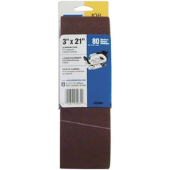 Norton - 3" Wide x 21" OAL, 80 Grit, Aluminum Oxide Abrasive Belt - A1 Tooling