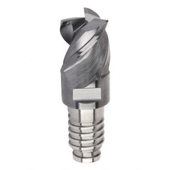 Kennametal - 12mm Diam, 9mm LOC, 3 Flute, 0.4mm Corner Radius End Mill Head - Solid Carbide, AlTiN Finish, Duo-Lock 12 Connection, Spiral Flute, 42, 45 & 48° Helix, Centercutting - A1 Tooling