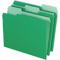 Pendaflex - 11-5/8 x 9-1/2", Letter Size, Green/Light Green, File Folders with Top Tab - 11 Point Stock, Assorted Tab Cut Location - A1 Tooling