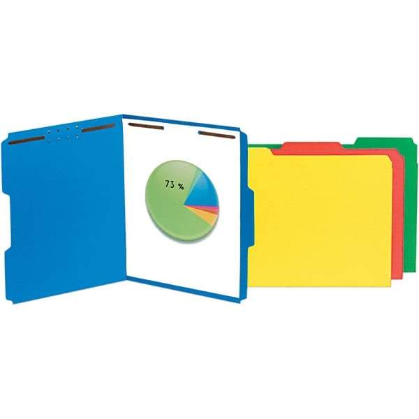 UNIVERSAL - 8-1/2 x 11", Letter Size, Blue, File Folders with Top Tab - 11 Point Stock, Assorted Tab Cut Location - A1 Tooling