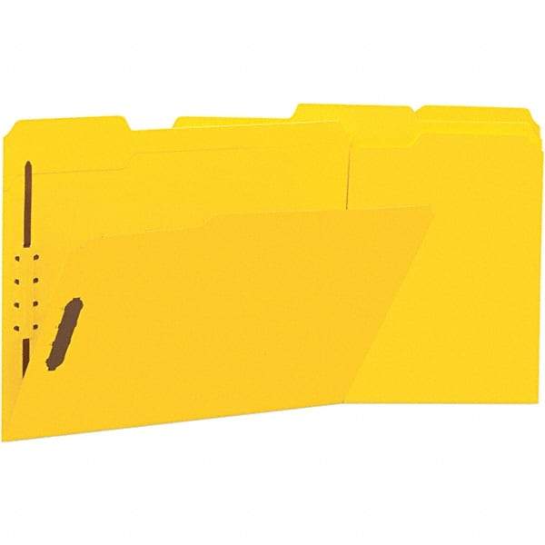 UNIVERSAL - 12-1/4 x 9-1/2", Letter Size, Yellow, File Folders with Top Tab - 11 Point Stock, Assorted Tab Cut Location - A1 Tooling