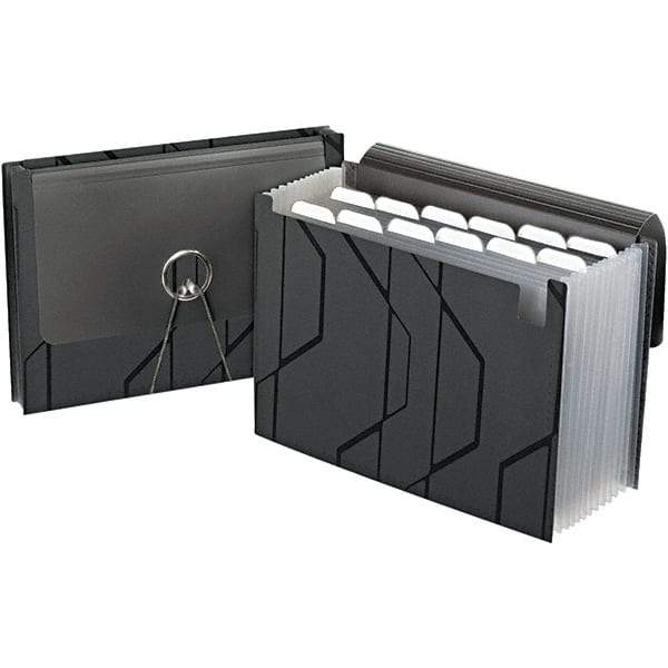 Pendaflex - 11-3/4 x 9-1/2", Letter Size, Black, Expandable File Folders with Elastic Cord Closure - 1/6 Tab Cut Location - A1 Tooling