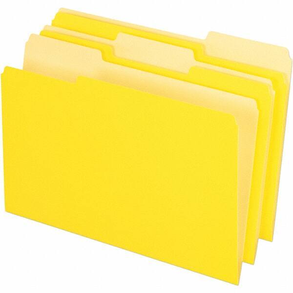 Pendaflex - 14-5/8 x 9-3/16", Legal, Yellow, File Folders with Top Tab - 11 Point Stock, Assorted Tab Cut Location - A1 Tooling