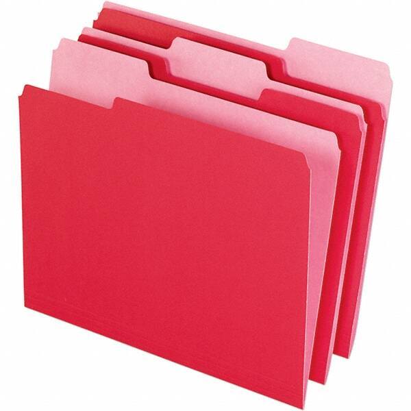 Pendaflex - 11-5/8 x 9-3/16", Letter Size, Red, File Folders with Top Tab - 11 Point Stock, Assorted Tab Cut Location - A1 Tooling