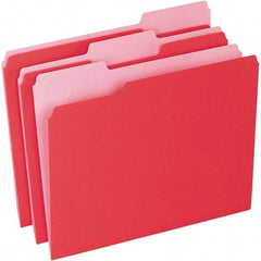 Pendaflex - 11-5/8 x 9-1/2", Letter Size, Red/Light Red, File Folders with Top Tab - 11 Point Stock, Assorted Tab Cut Location - A1 Tooling