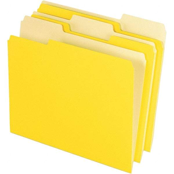 Pendaflex - 11-5/8 x 9-1/2", Letter Size, Yellow, File Folders with Top Tab - 11 Point Stock, Assorted Tab Cut Location - A1 Tooling