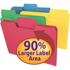 SMEAD - 11-5/8 x 9-1/2", Letter Size, Assorted Colors, File Folders with Top Tab - 11 Point Stock, Assorted Tab Cut Location - A1 Tooling