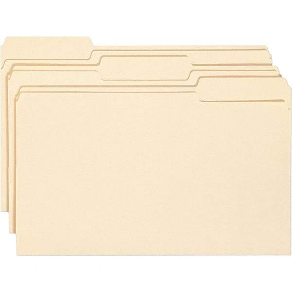 SMEAD - 14-3/4 x 9-1/2", Legal, Manila, File Folders with Top Tab - 11 Point Stock, Assorted Tab Cut Location - A1 Tooling