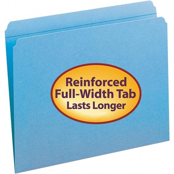 SMEAD - 11-5/8 x 9-1/2", Letter Size, Blue, File Folders with Top Tab - 11 Point Stock, Straight Tab Cut Location - A1 Tooling