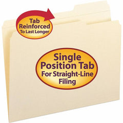 SMEAD - 11-5/8 x 9-1/2", Letter Size, Manila, File Folders with Top Tab - 11 Point Stock, Assorted Tab Cut Location - A1 Tooling