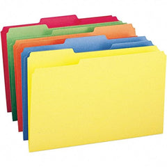 SMEAD - 14-3/4 x 9-1/2", Legal, Assorted Colors, File Folders with Top Tab - 11 Point Stock, Assorted Tab Cut Location - A1 Tooling