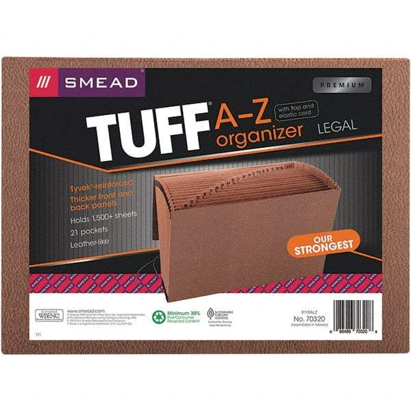 SMEAD - 15 x 10", Legal, Redrope, A-Z Indexed Expanding Files - Assorted Tab Cut Location - A1 Tooling