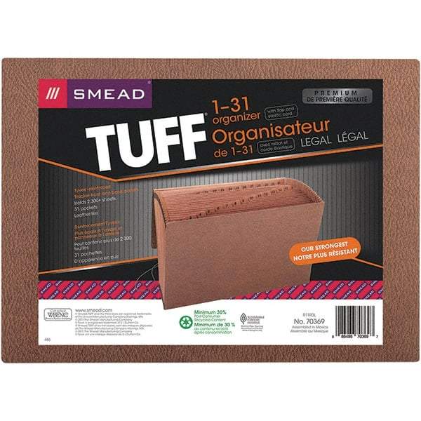 SMEAD - 15 x 10", Legal, Redrope, 1-31 Indexed Expanding Files - Assorted Tab Cut Location - A1 Tooling