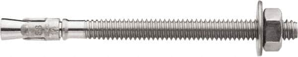 Powers Fasteners - 5/8" Diam, 5/8" Drill, 3-1/2" OAL, 1-3/4" Min Embedment Wedge Expansion Concrete Anchor - 316 Stainless Steel, Hex Nut Head, Hex Drive, 1-1/2" Thread Length - A1 Tooling