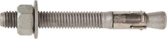 Powers Fasteners - 3/8" Diam, 3/8" Drill, 7" OAL, 2-1/2" Min Embedment Wedge Expansion Concrete Anchor - 1035 Carbon Steel, Hot Dipped Galvanized Finish, Hex Nut Head, Hex Drive, 5-5/8" Thread Length - A1 Tooling