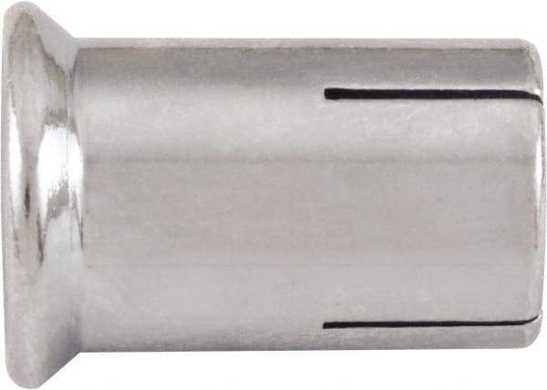 Powers Fasteners - 1/2" Diam, 5/8" Drill, 1" OAL, Drop-In Concrete Anchor - 1008 Carbon Steel, Zinc-Plated Finish, Hammer Drive, 5/8" Thread Length - A1 Tooling