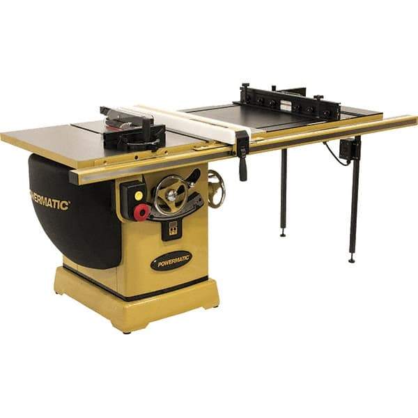 Jet - 10" Blade Diam, 5/8" Arbor Diam, 1 Phase Table Saw - 3 hp, 230 Volt, 11-1/4" Cutting Depth - A1 Tooling