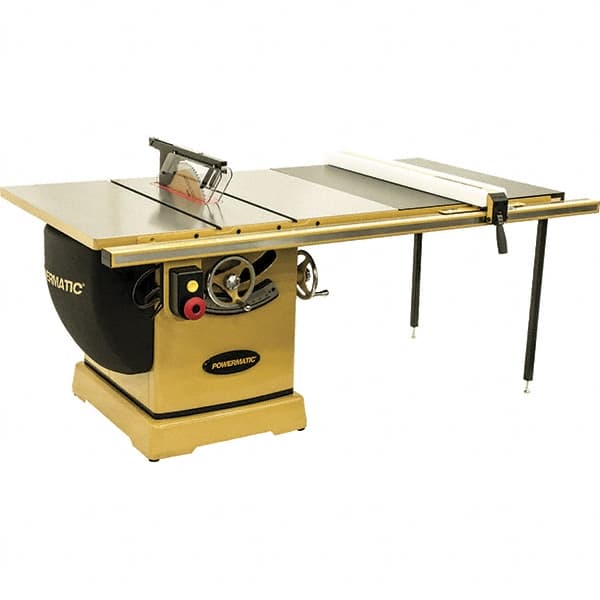 Jet - 14" Blade Diam, 1" Arbor Diam, 3 Phase Table Saw - 7.5 hp, 230/460 Volt, 15-1/2" Cutting Depth - A1 Tooling