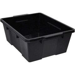 Quantum Storage - 50 Lb Load Capacity Black Polypropylene Tote Container - Stacking, Nesting, 7.8" Long x 15.9" Wide x 21" High - A1 Tooling