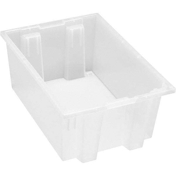 Quantum Storage - 65 Lb Load Capacity Clear Polypropylene Tote Container - Stacking, Nesting, 8" Long x 13-1/2" Wide x 19-1/2" High - A1 Tooling