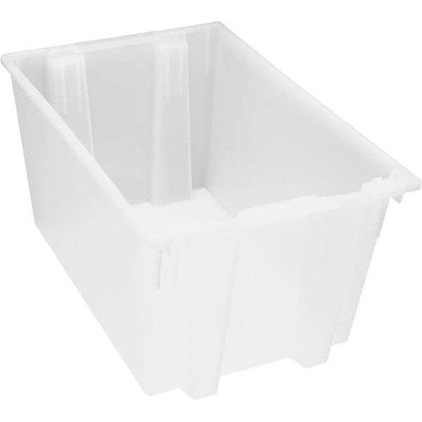 Quantum Storage - 100 Lb Load Capacity Clear Polypropylene Tote Container - Stacking, Nesting, 15" Long x 19-1/2" Wide x 29" High - A1 Tooling