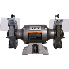 Jet - 8" Wheel Diam, 1 hp Bench Grinder - 5/8" Arbor Hole Diam, 1 Phase, 3,450 Max RPM, 115 Volts - A1 Tooling