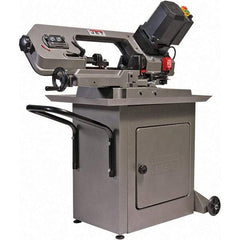 Jet - 5 x 6" Max Capacity, Manual Variable Speed Pulley Horizontal Bandsaw - 80 to 230 SFPM Blade Speed, 115 Volts, 45°, 1/2 hp, 3 Phase - A1 Tooling