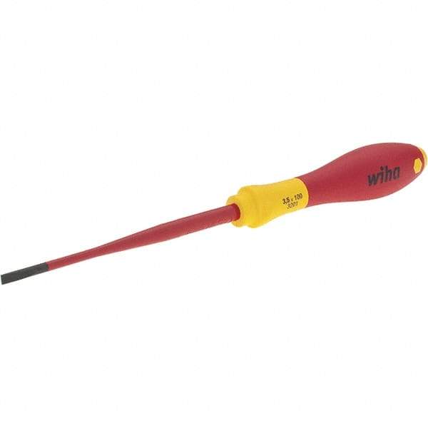 Wiha - 3.5mm Blade Width, Slotted Screwdriver - 100mm Blade Length, Impact & Chemical Resistant Handle - A1 Tooling