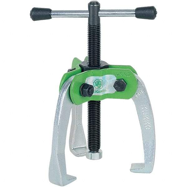 KUKKO - 3 Jaw, 1/4" to 2-3/8" Spread, 1-1/2 Ton Capacity, Jaw Puller - 2" Reach, For Bearings, Gears, Discs - A1 Tooling