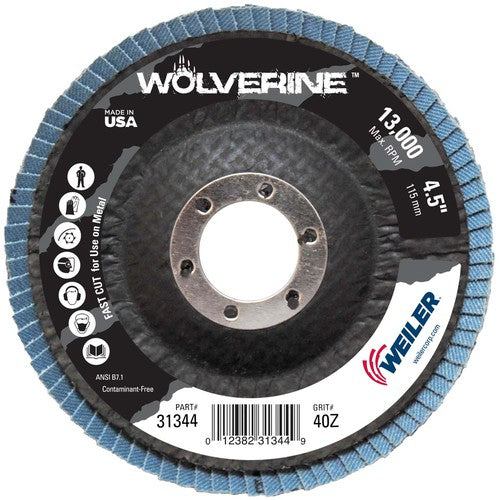 4-1/2″ Vortec Pro Abrasive Flap Disc, Angled, Phenolic Backing, 40Z, 7/8″ Arbor Hole - A1 Tooling