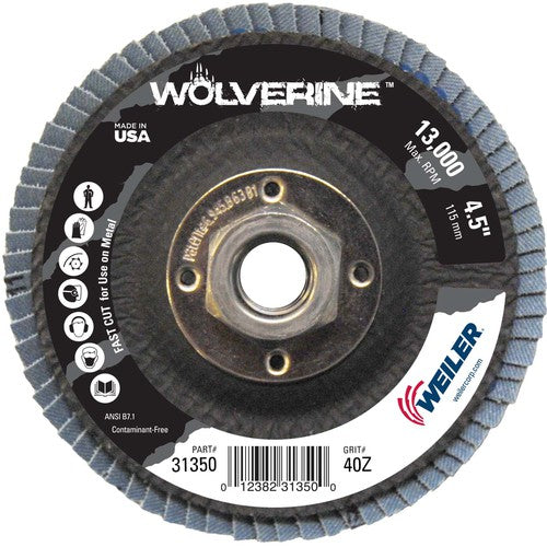 4-1/2″ Vortec Pro Abrasive Flap Disc, Angled, Phenolic Backing, 40Z, 5/8″-11 Arbor Hole - A1 Tooling