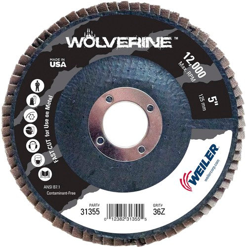 5″ Vortec Pro Abrasive Flap Disc, Angled, Phenolic Backing, 36Z, 7/8″ Arbor Hole - A1 Tooling