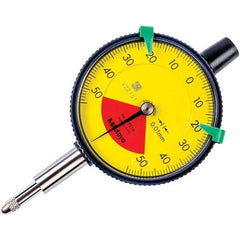 Mitutoyo - 1mm Range, 50-0-50 Dial Reading, 0.01mm Graduation Dial Drop Indicator - 57mm Dial, 1.4mm Range per Revolution, 0.04mm Accuracy - A1 Tooling