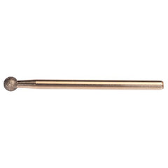 1/4″ Electroplated CBN Mandrel 100 Grit Spherical Ball end - A1 Tooling