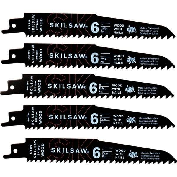 Skilsaw - 9" Long x 1" Thick, Bi-Metal Reciprocating Saw Blade - Straight Profile, 5 to 8 TPI, Toothed Edge, Universal Shank - A1 Tooling