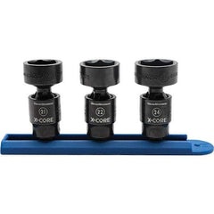 GearWrench - 3 Piece 3/8" Drive Black Finish Impact Socket Set - 6 Points, 21mm to 24mm Range, Metric Measurement Standard - A1 Tooling