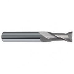 3/8 Dia. x 2-1/2 Overall Length 2-Flute Square End Solid Carbide SE End Mill-Round Shank-Center Cut-Uncoated - A1 Tooling