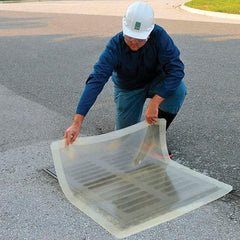 UltraTech - 3' Long x 3' Wide, Polyurethane/Mesh Drain Seal - Clear, Use for Spill Response - A1 Tooling