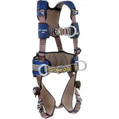 Fall Protection Harnesses: 420 Lb, Construction Style, Size 2X-Large, For Construction, Polyester, Back Front & Hips Quick-Connect Leg Strap, Quick-Connect Chest Strap