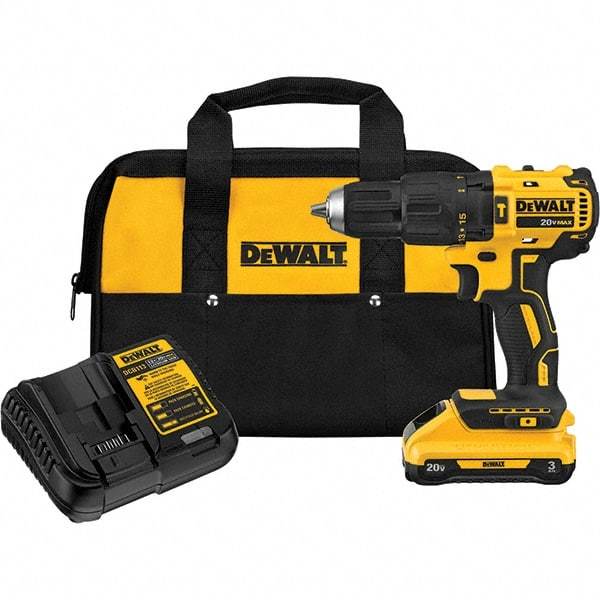 DeWALT - 20 Volt 1/2" Keyless Chuck Cordless Hammer Drill - 29750 BPM, 0 to 250 RPM - A1 Tooling