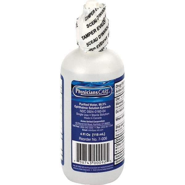 PRO-SAFE - 4 oz, Disposable Eyewash Bottle - Approved by ANSI Spec - ANSI Z308.1-2015 - A1 Tooling