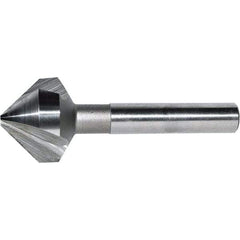 Keo - 1/2" Head Diam, 1/4" Shank Diam, 3 Flute 82° Cobalt Countersink - Bright Finish, 1-7/8" OAL, Single End, Straight Shank, Right Hand Cut - A1 Tooling