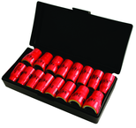 Insulated 3/8" Drive Inch & Metric Socket Set 5/16"-3/4" and 8.0mm - 19mm Sockets in Storage Box. 16 Pc Set - A1 Tooling