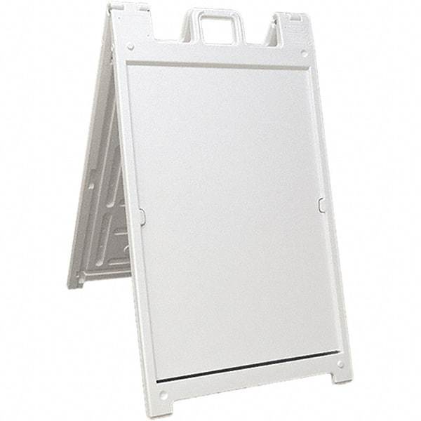 NMC - 24" Wide x 36" High Sign Compatiblity, Rigid Plastic Square Floor Sign Holder - White, 45" Holder Height - A1 Tooling