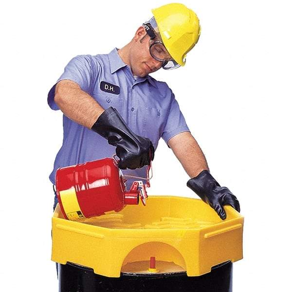 UltraTech - 9-1/2" High x 29" Diam, Polyethylene, Manual Closing Bung Funnel - 6 Gal Drum/Pail Capacity - A1 Tooling