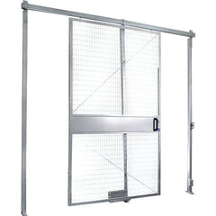 Folding Guard - 6' Wide x 8' High, Sliding Door for Temporary Structures - Welded Wire - A1 Tooling