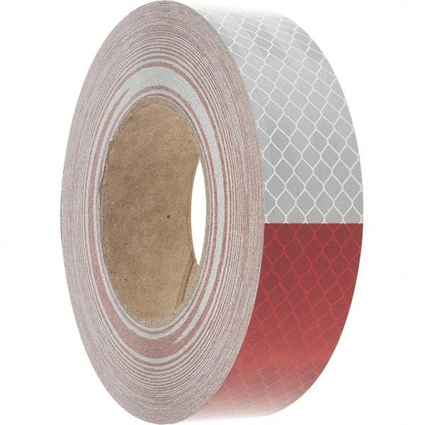 3M - 1-1/2" Wide, Red/White Reflective OSHA Conspicuity Tape - Stick-On - A1 Tooling