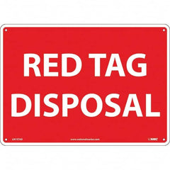 NMC - "Red Tag Disposal", 10" Long x 14" Wide, Aluminum Safety Sign - Rectangular, Use for Workplace/Safety - A1 Tooling